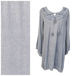 Women S.R. FASHION Dress Gray Size L